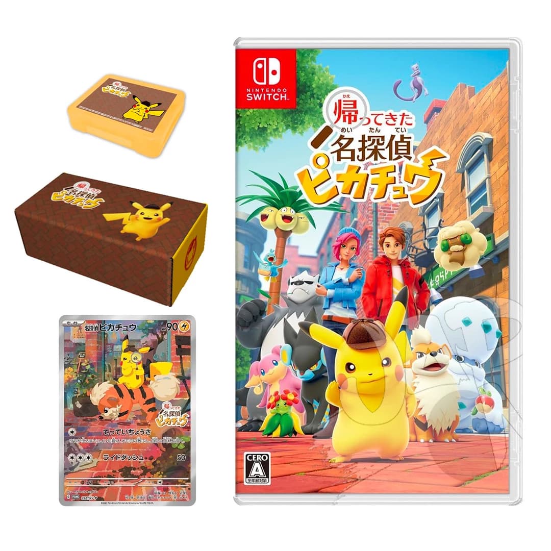 Immagine prodotto di: Pokémon Detective Returns Pikachu & Pikachu Card & Box – Nintendo Switch – Japanese Version