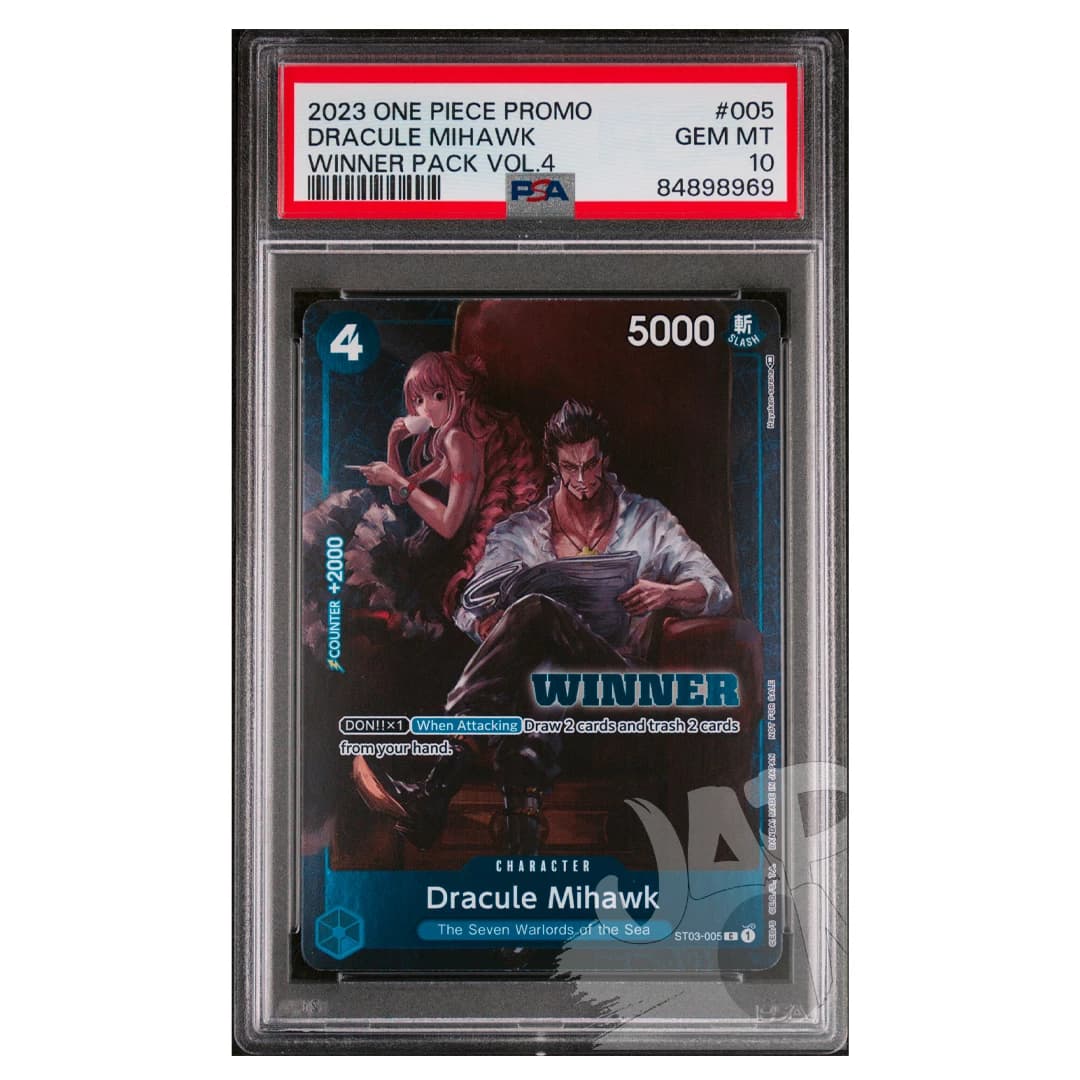 Immagine prodotto di: Dracule Mihawk ST03-005 WINNER Promo Tournament English – PSA 10