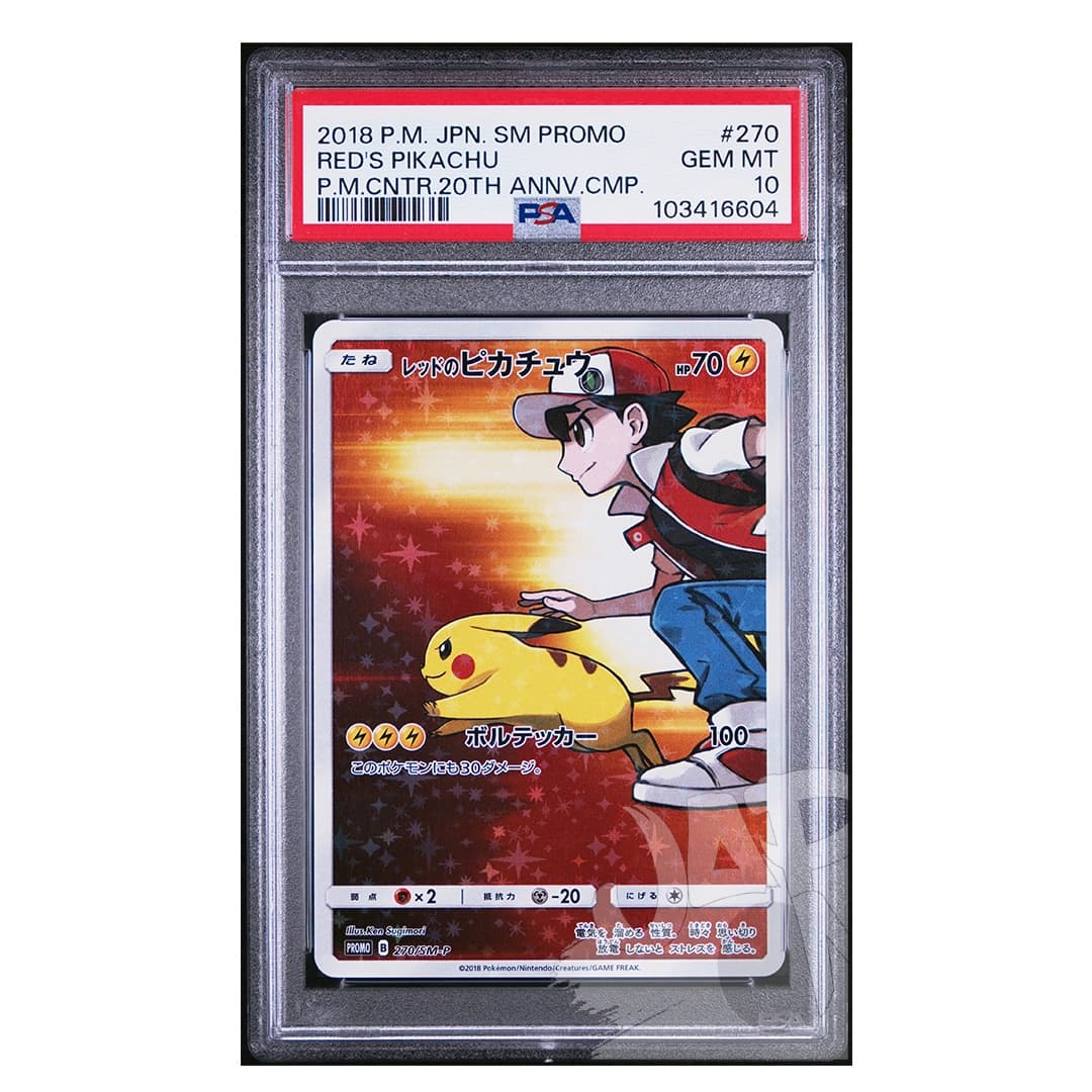 Immagine prodotto di: Red’s Pikachu Pokémon Center 20th Anniversary Promo 270/SM-P Japanese – PSA 10